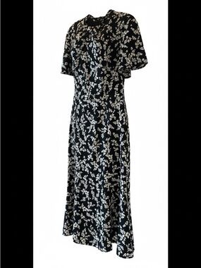 French Connection Black Maxi Dress with White Floral Print - Fun & Flirty